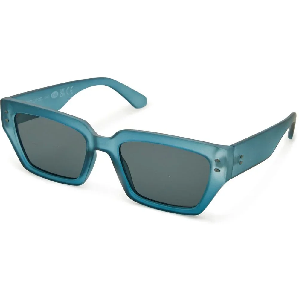 Frye & Co Translucent Blue Retro Style Slim Rectangle Sunglasses NEW